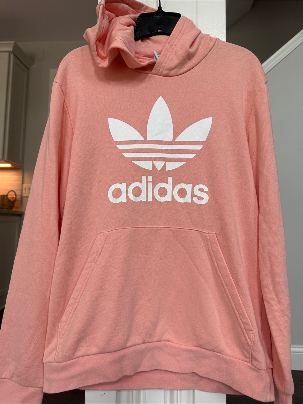 adidas Originals Oversized Relaxed Crewneck Hoodie with Trefoil in Girls XL